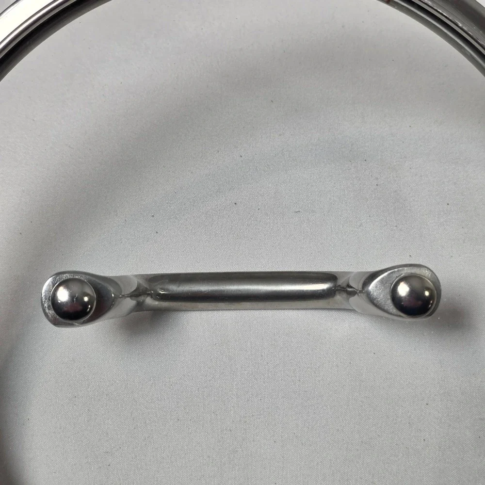 Cuisinart Pot Pan Lid 7.5-inch Clear Silver Tempered Glass Stainless Steel Rim
